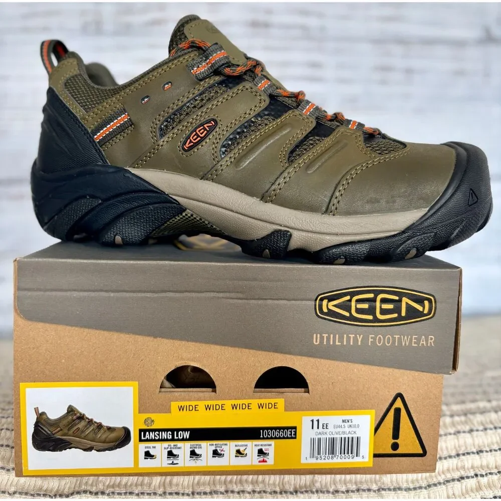 NIB KEEN Utility Lansing Low Steel Toe Work Shoes Men’s 11 EE Wide